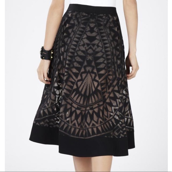 Black Keary Burnout Lace Skirt - Picture 2 of 5